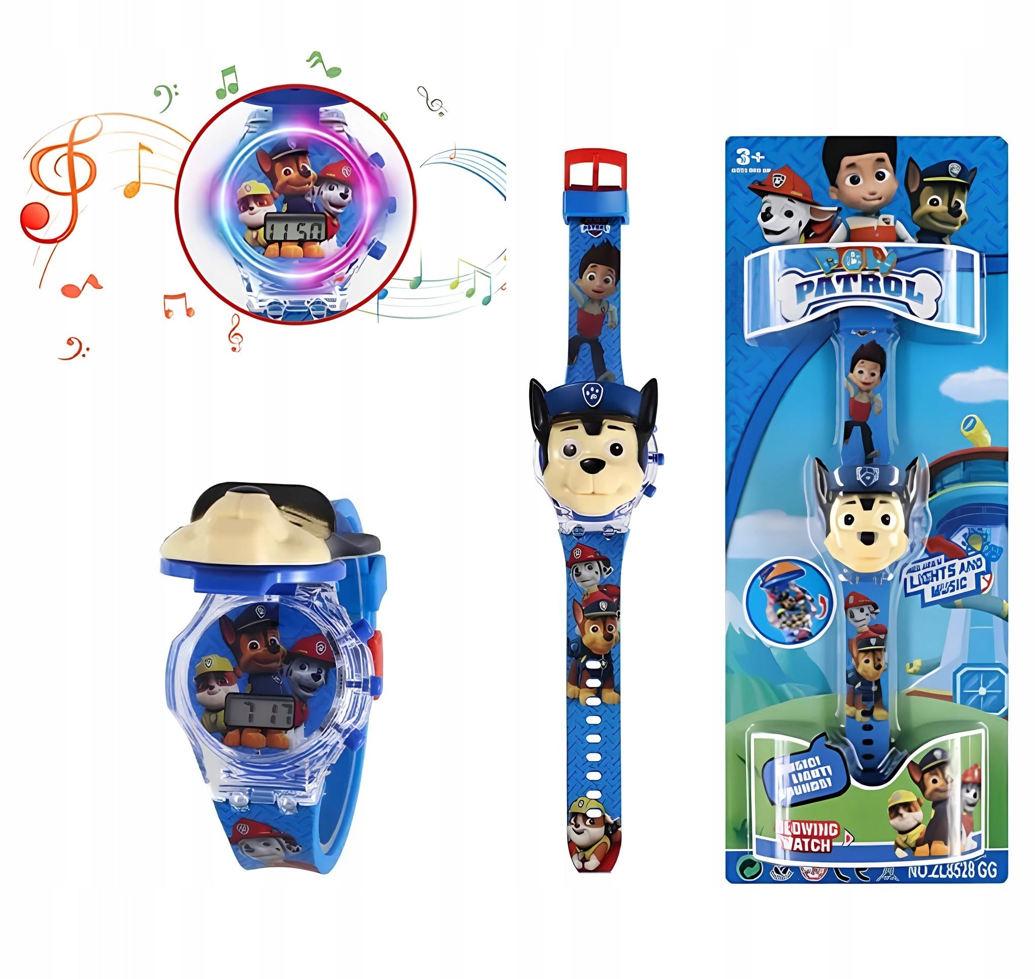 Chase Paw Patrol Children's Watch with Music and LED