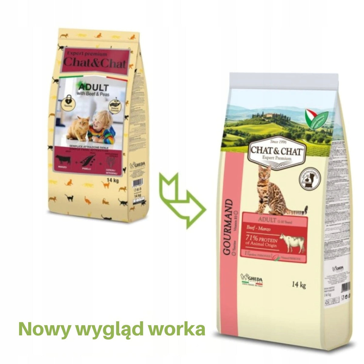 Chat&Chat Adult with Beef 14kg Manufacturer code 8001541006973