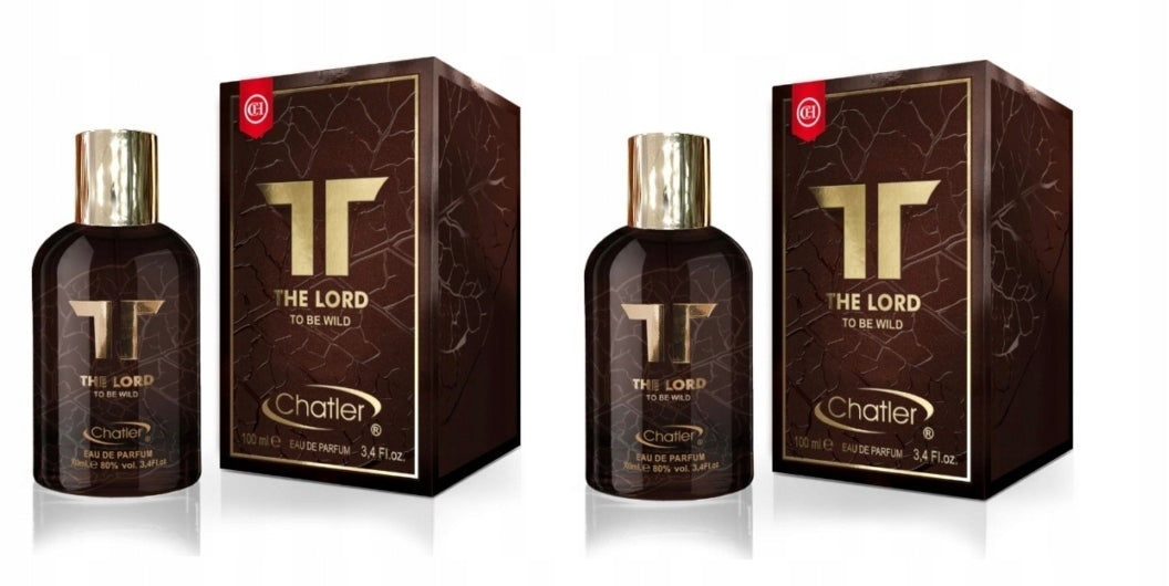 Chatler The Lord To Be Wild Eau de Parfum for Men, 2 x 100ml Bottles