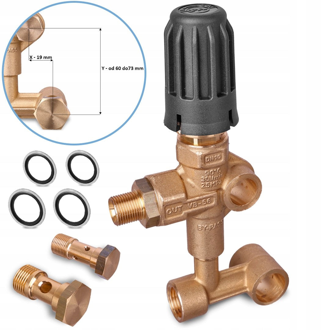 Check valve by pass for INTERPUMP 44 47 50 60 63 3/8" 1/2" 250bar 30l/min