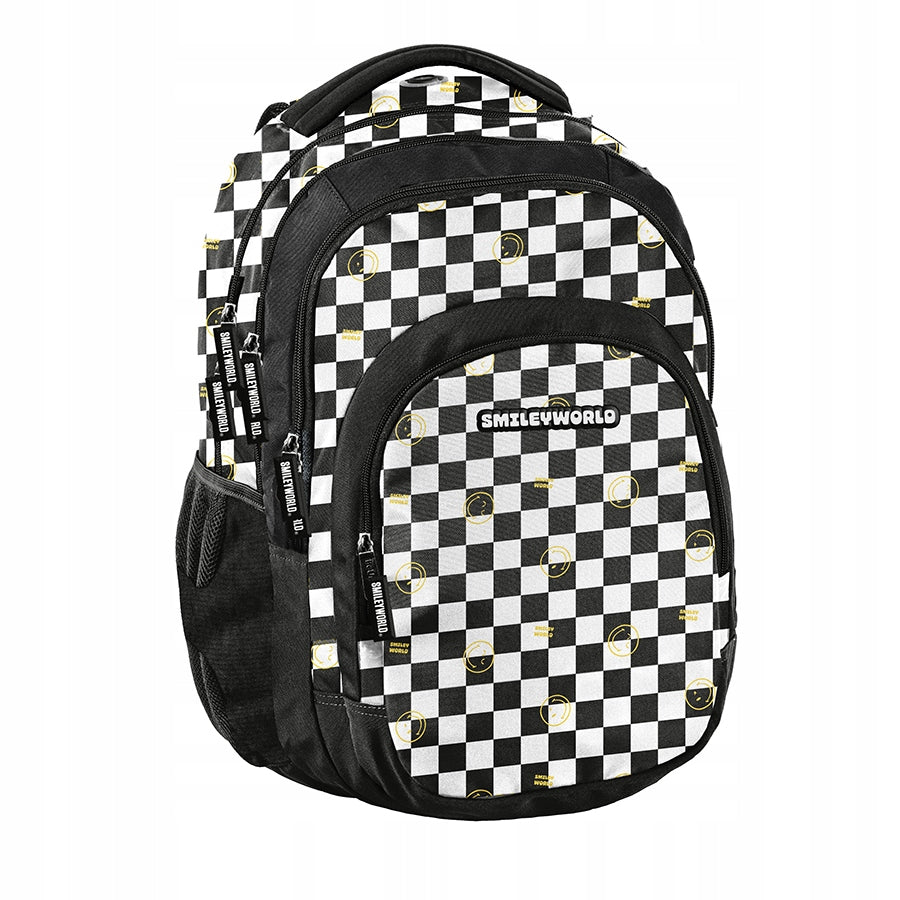 Checkered School Backpack for Girls Boy Smiley Set Manufacturer code 5642