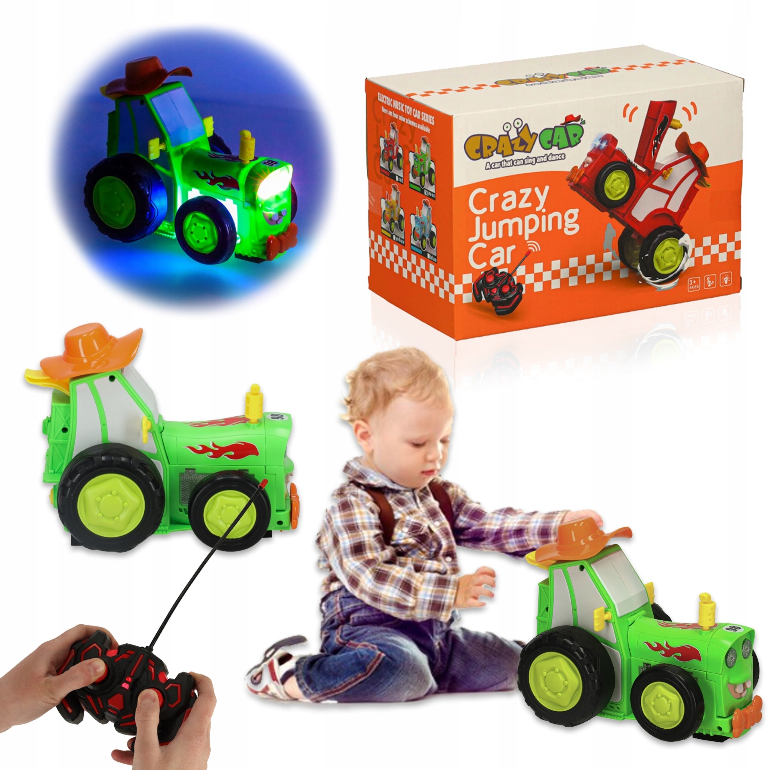 Cheerful Dancing Tractor Remote Controlled RC Scrap Sound Light - Colors
