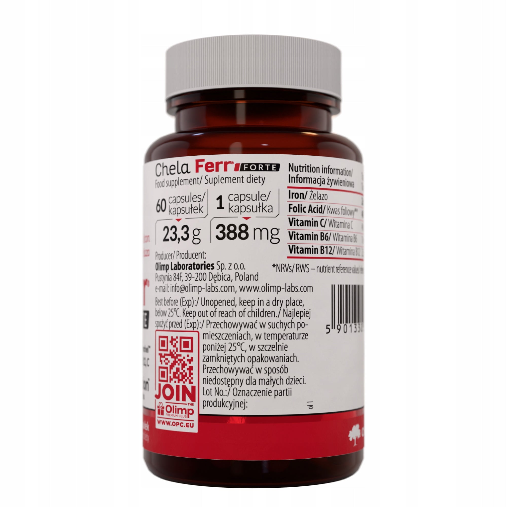 Chela Ferr Forte 60 capsules iron highly absorbable EAN (GTIN) 5901330098208
