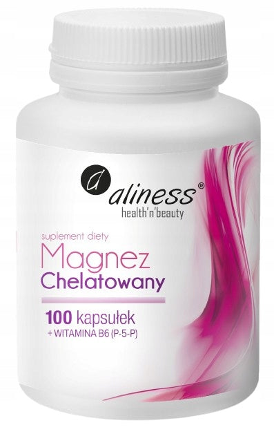 Chelated Magnesium 720mg + B6 (P-5-P) x 100 caps., Aliness