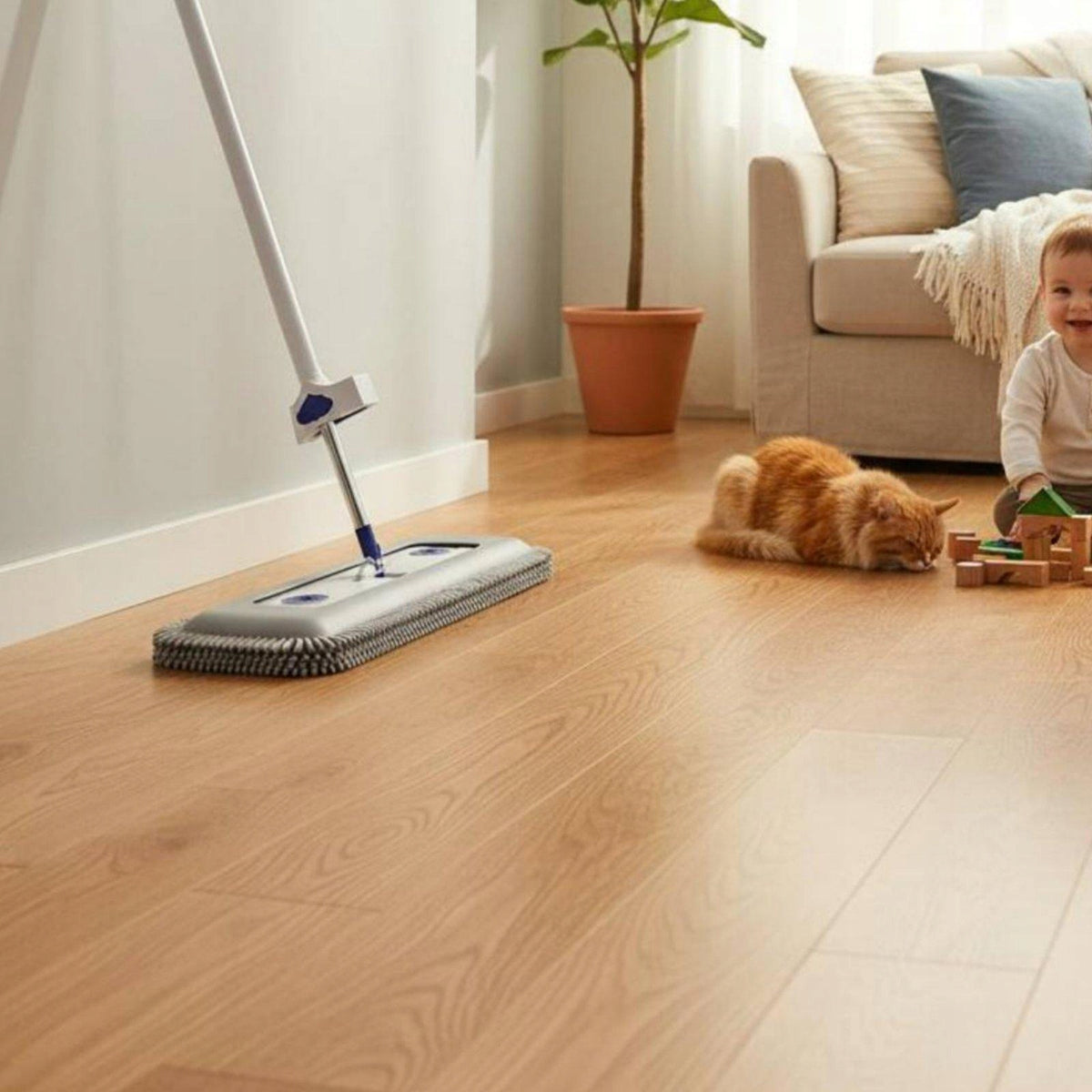 Chenille Squeeze Flat Mop Lightweight 360 Spin Cleaning Mop for Home Floor Packaging status original