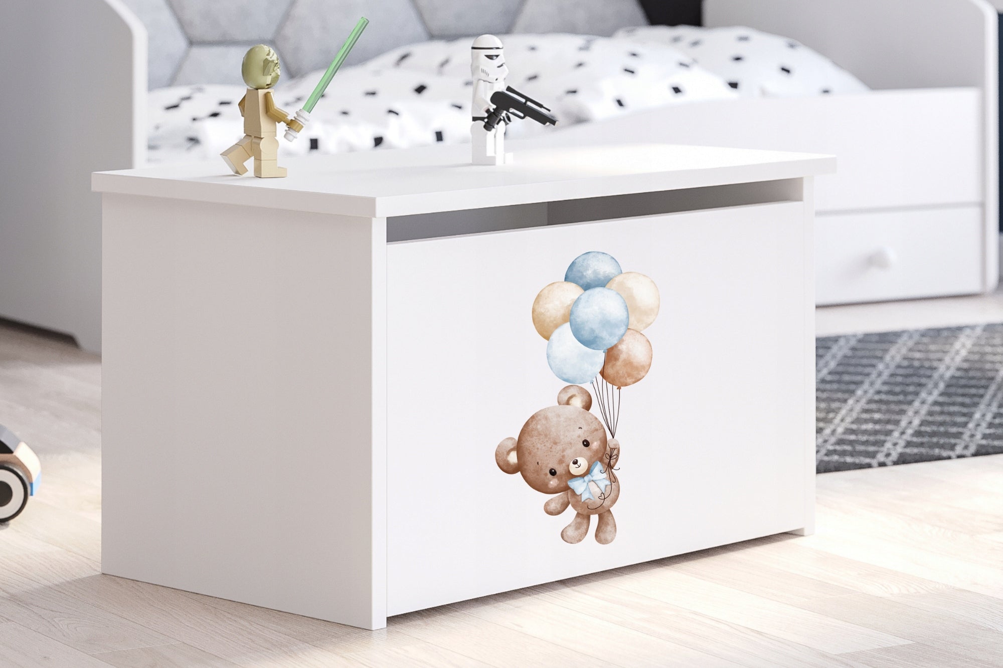 Chest box toy container DARIA white Sweet Bear Manufacturer code DARIA/B/01/SWEET BEAR