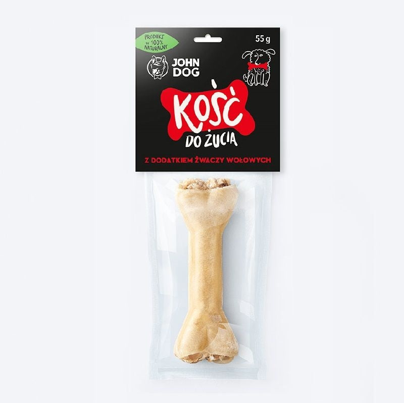 Chewing bone John Dog WITH BEEF RUMEN 55g 12cm Flavor beef