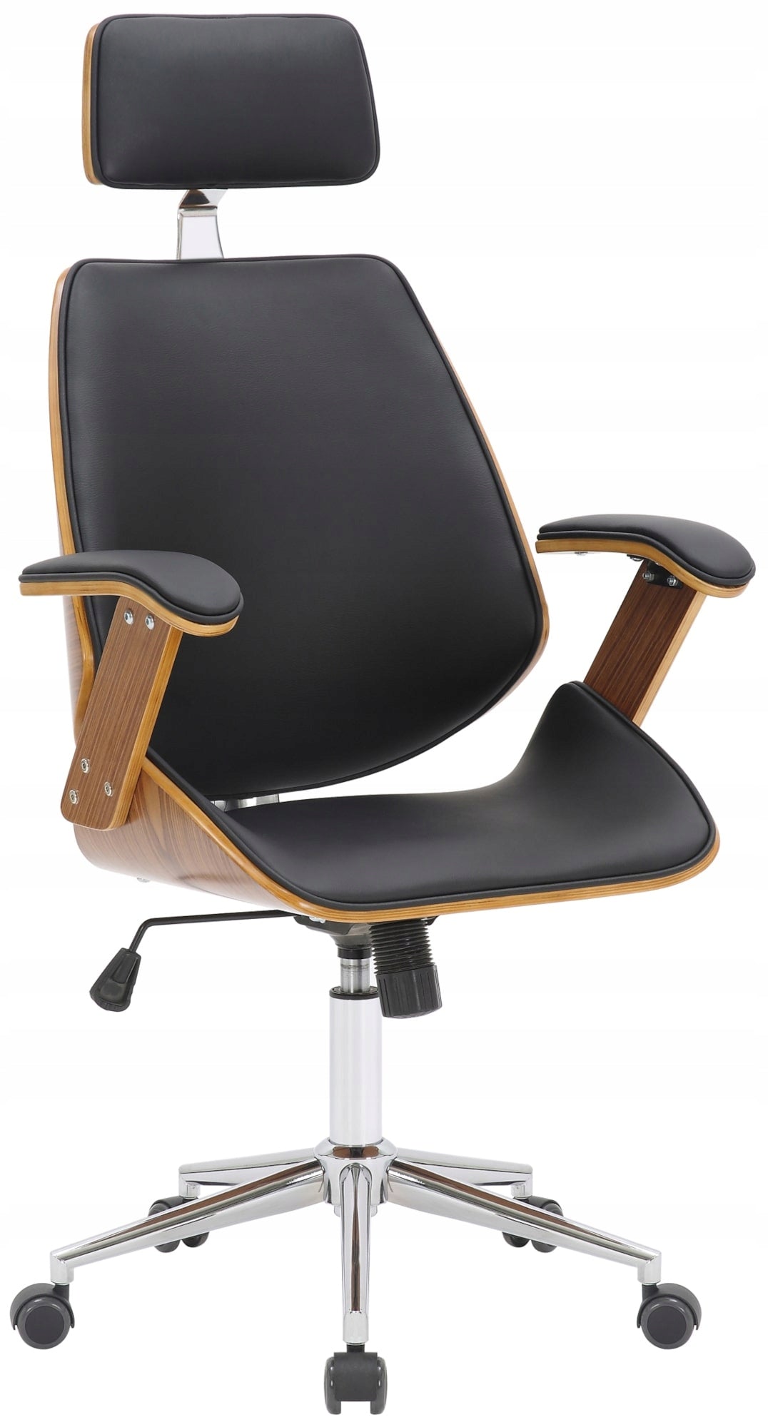 Chicago Faux Leather Office Chair, Walnut/Black