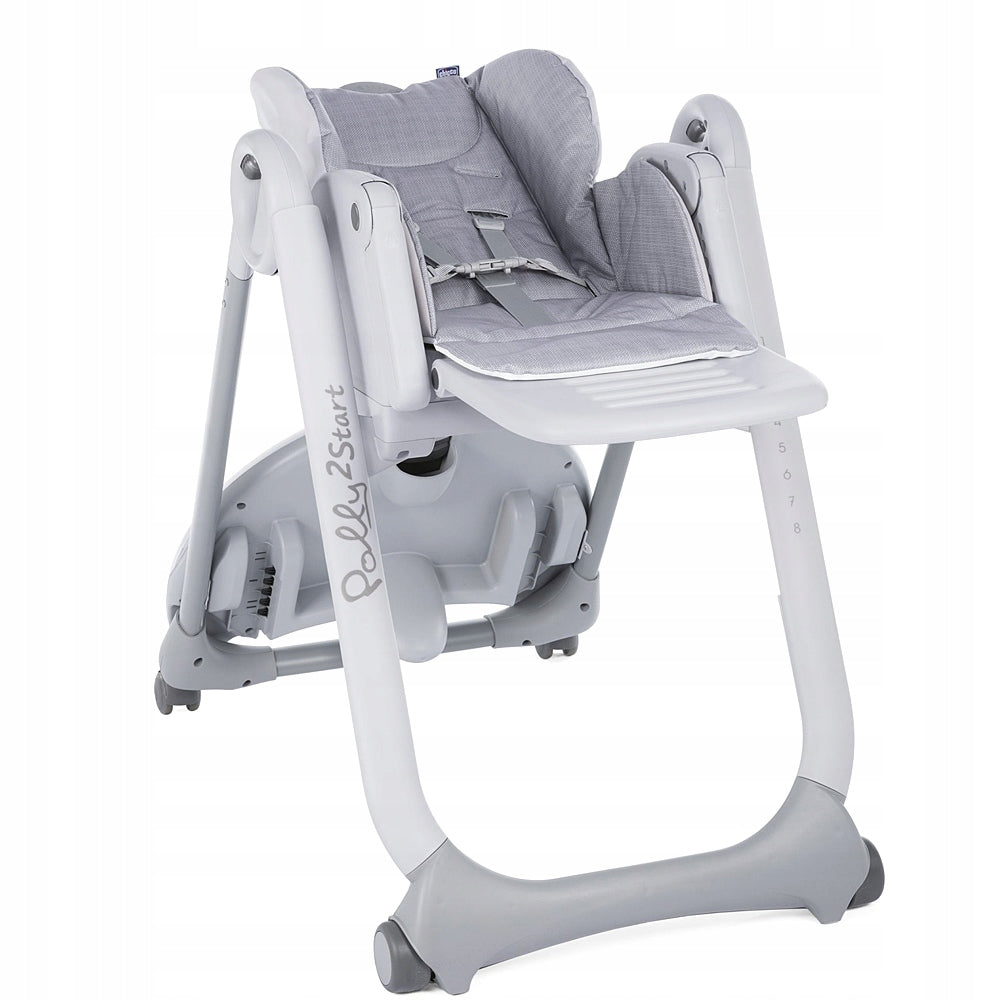 Chicco Polly 2 Start high chair Happy Silver Brand Chicco