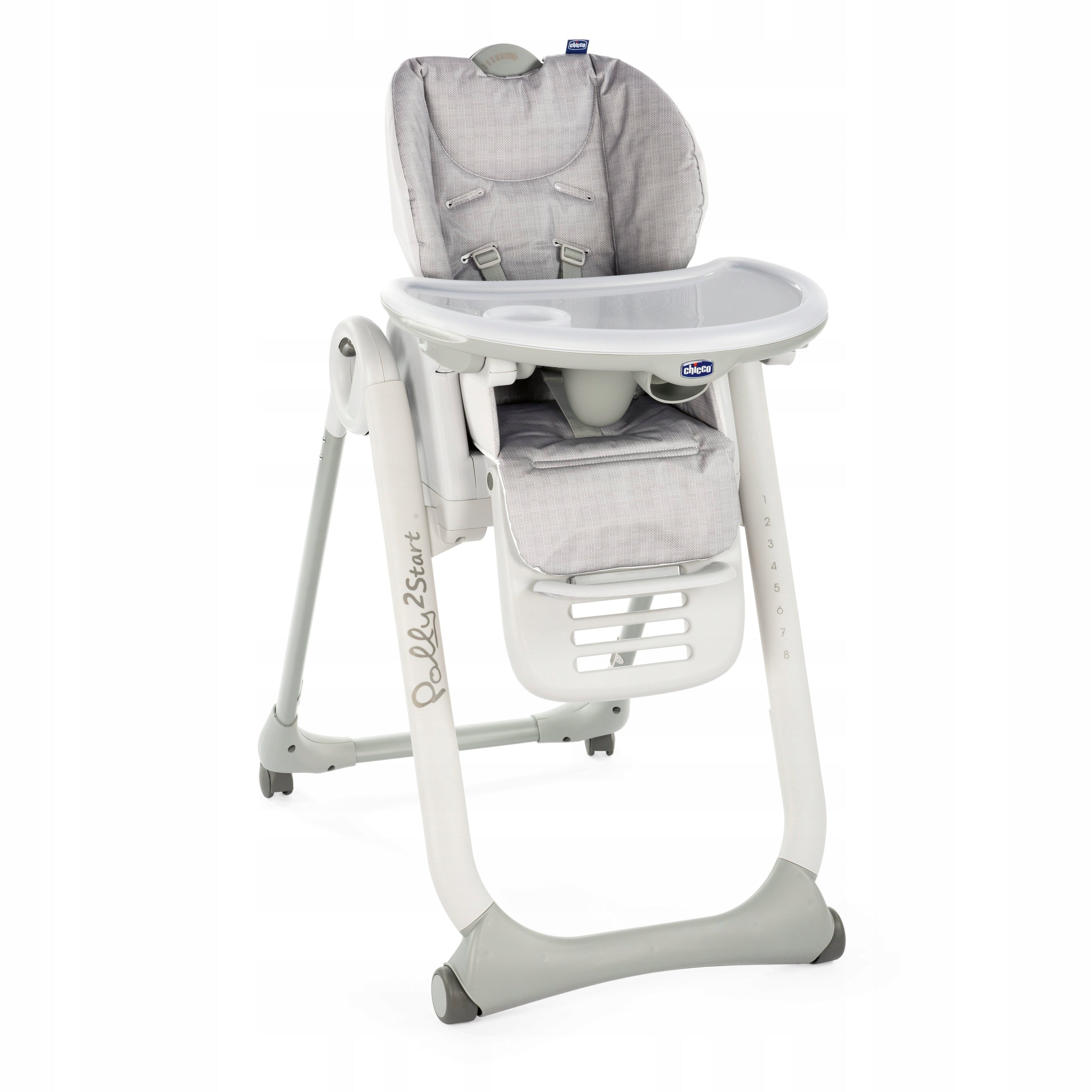 Chicco Polly 2 Start high chair Happy Silver