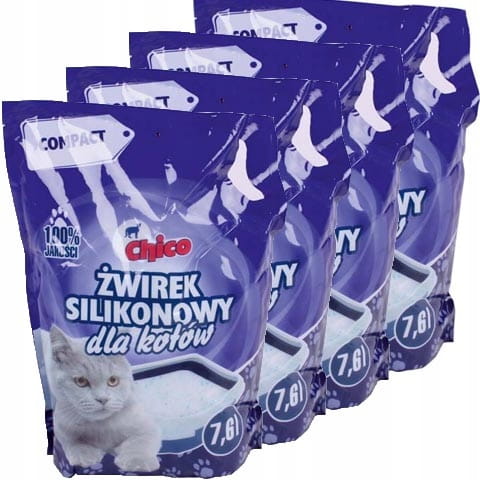 Chico Compact Natural Cat Silicone Litter Fine Unscented 4 x 7,6L