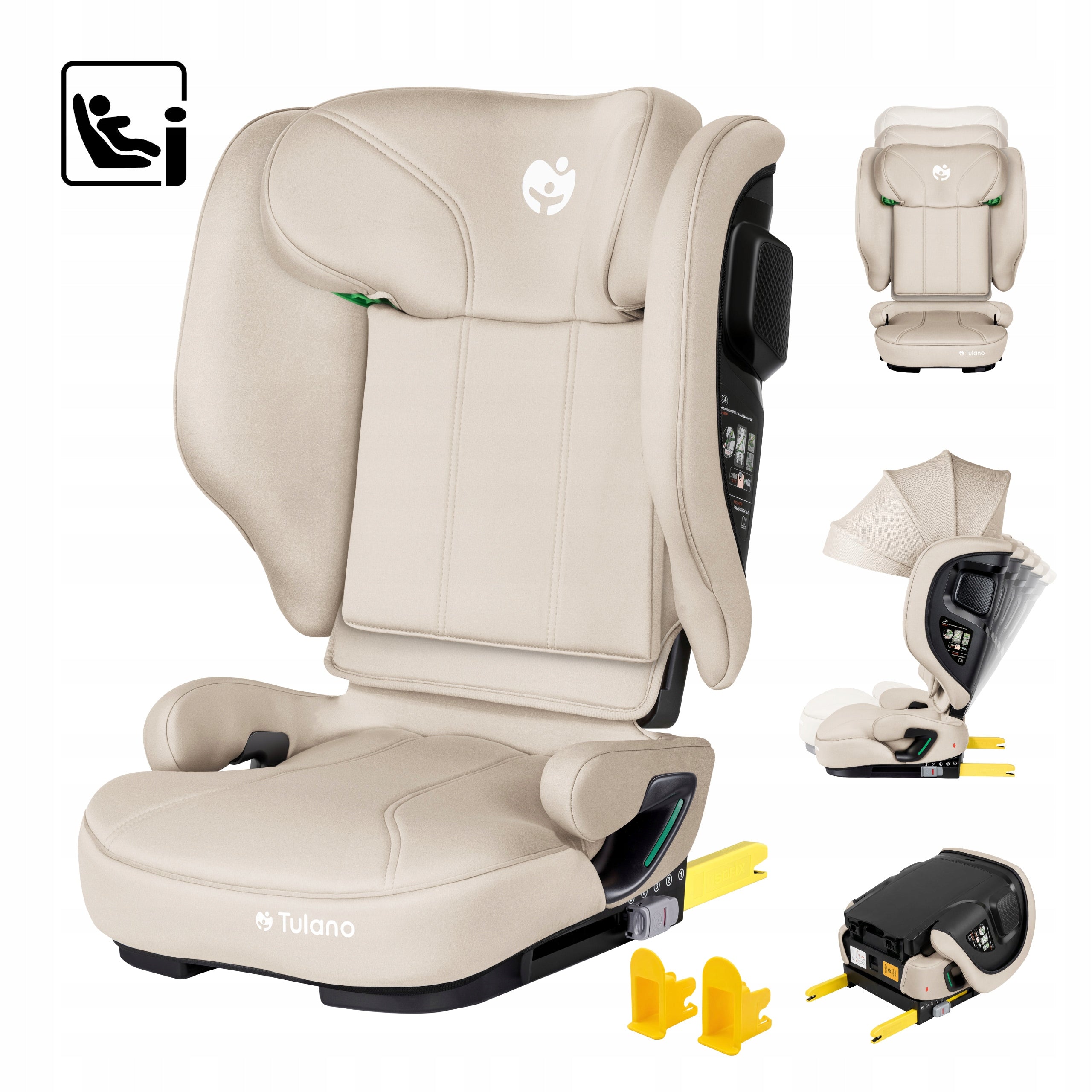 Child car seat 15-36kg TULANO beige i-Size ISOFIX + visor