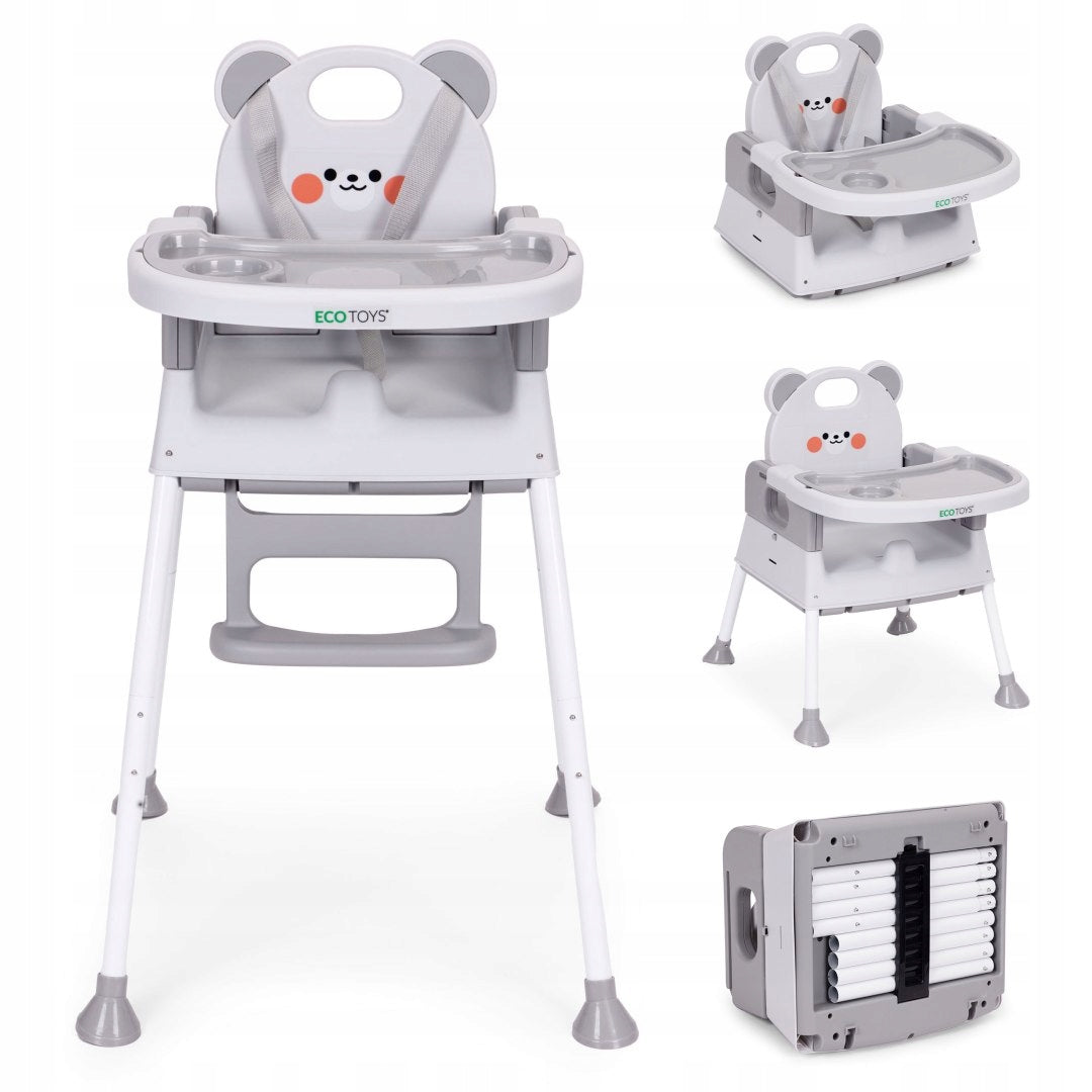 Child high chair seat 3in1 double tray 5-point belts E