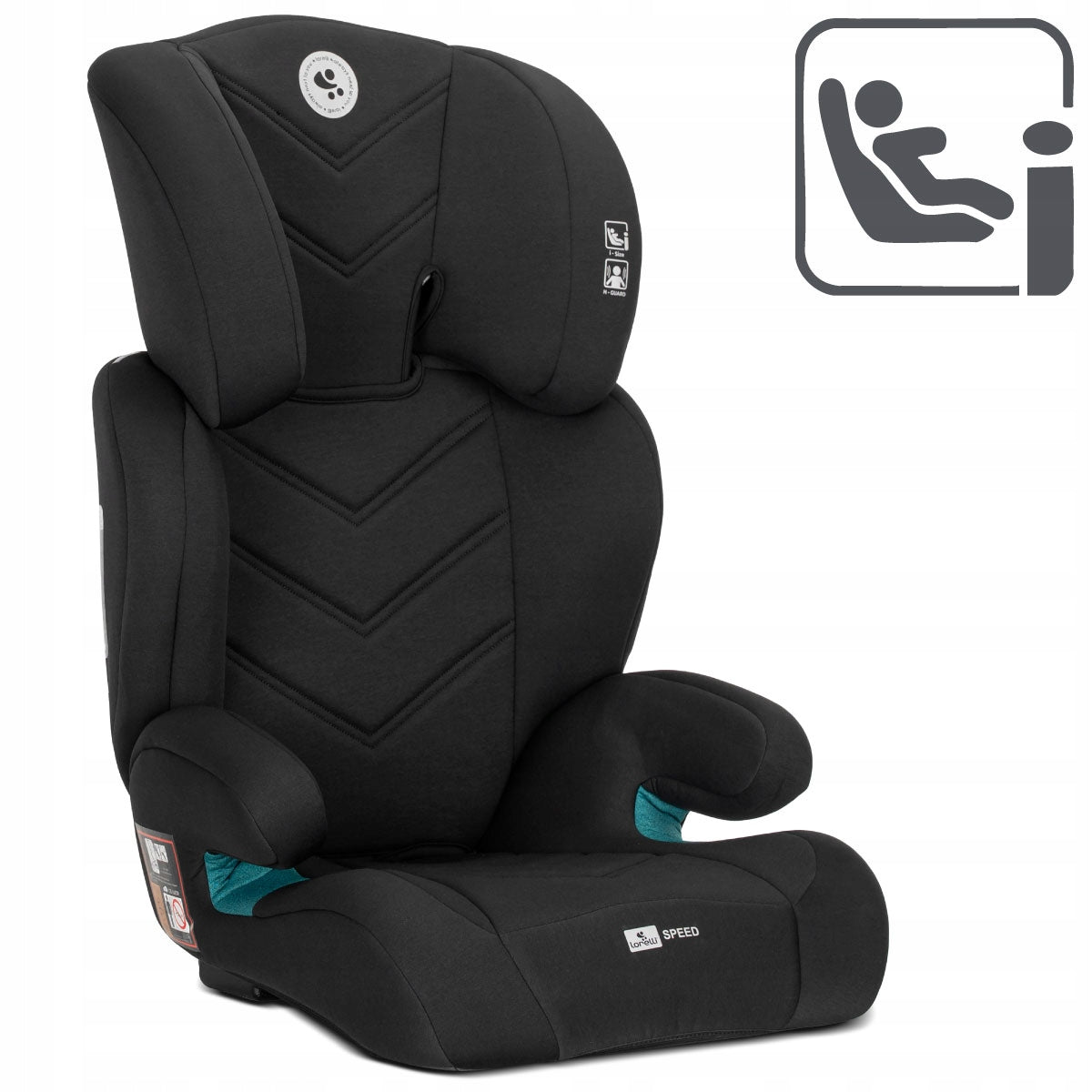 Child seat 100-150cm for belts ISIZE Lorelli Speed black +  Manufacturer code 10 072 042 501