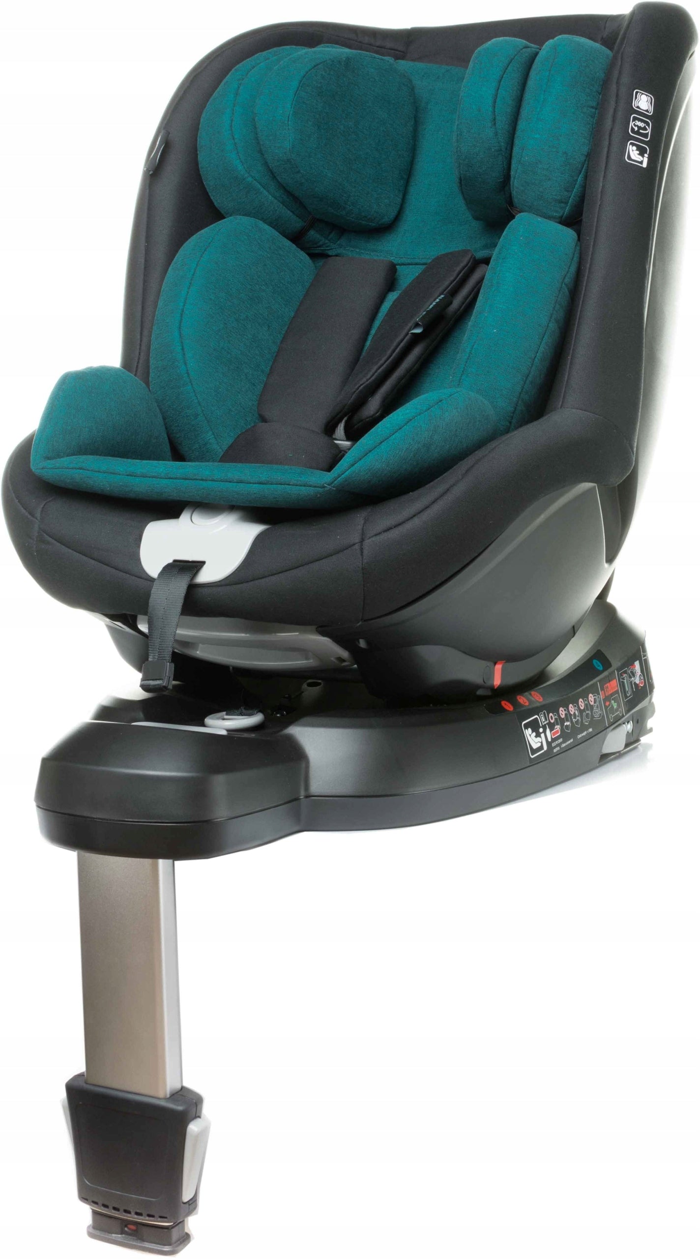 Child swivel seat NANO-FIX isofix 4baby I-SIZE DARK TURQUOISE