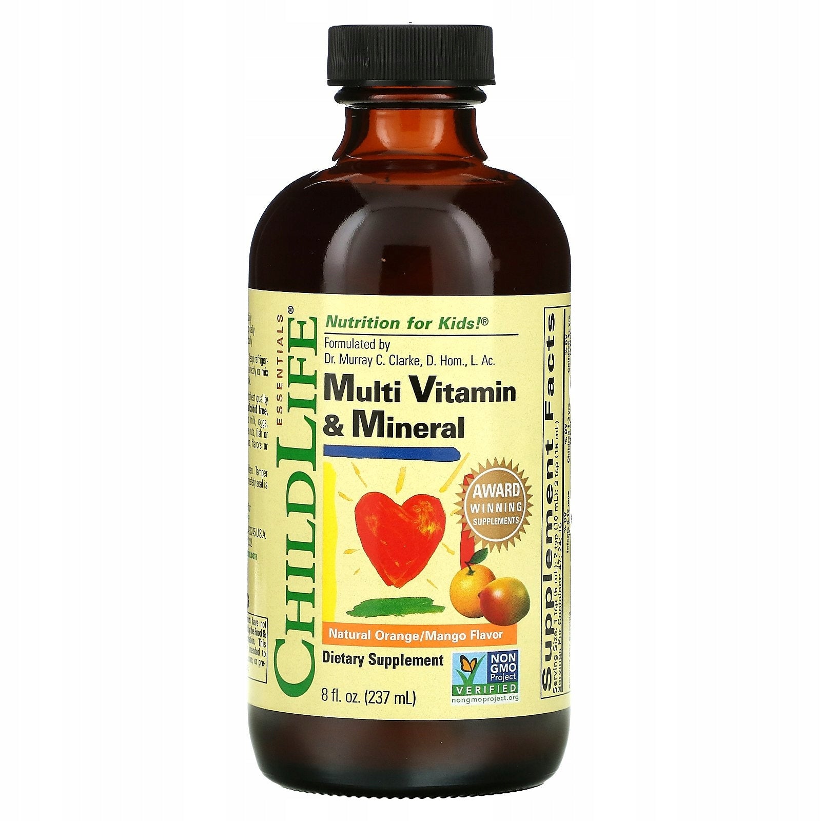 ChildLife Multi Vitamin & Mineral 237ml mango orange multivitamin liquid