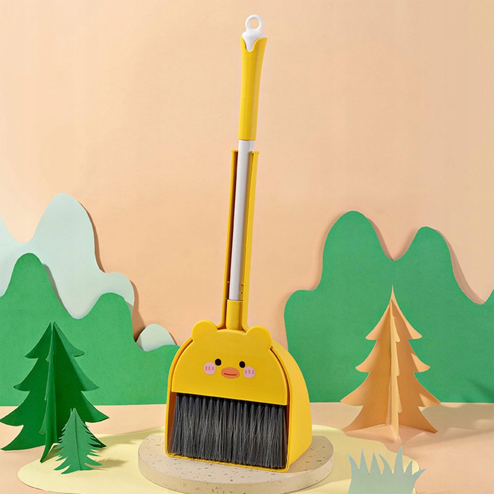 Children's Broom Vacuum Cleaner Cleaning Set Dustpan Toy Broom Set Duck Packaging status original