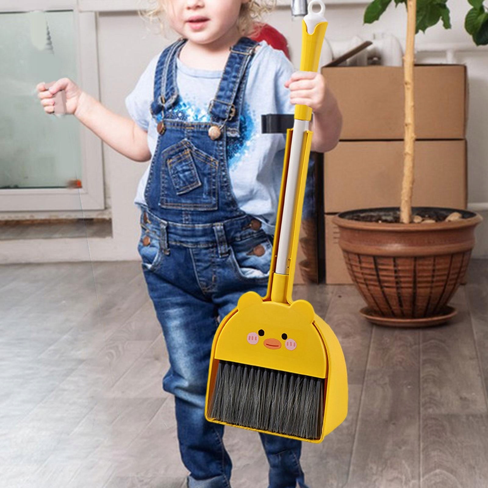 Children's Broom Vacuum Cleaner Cleaning Set Dustpan Toy Broom Set Duck