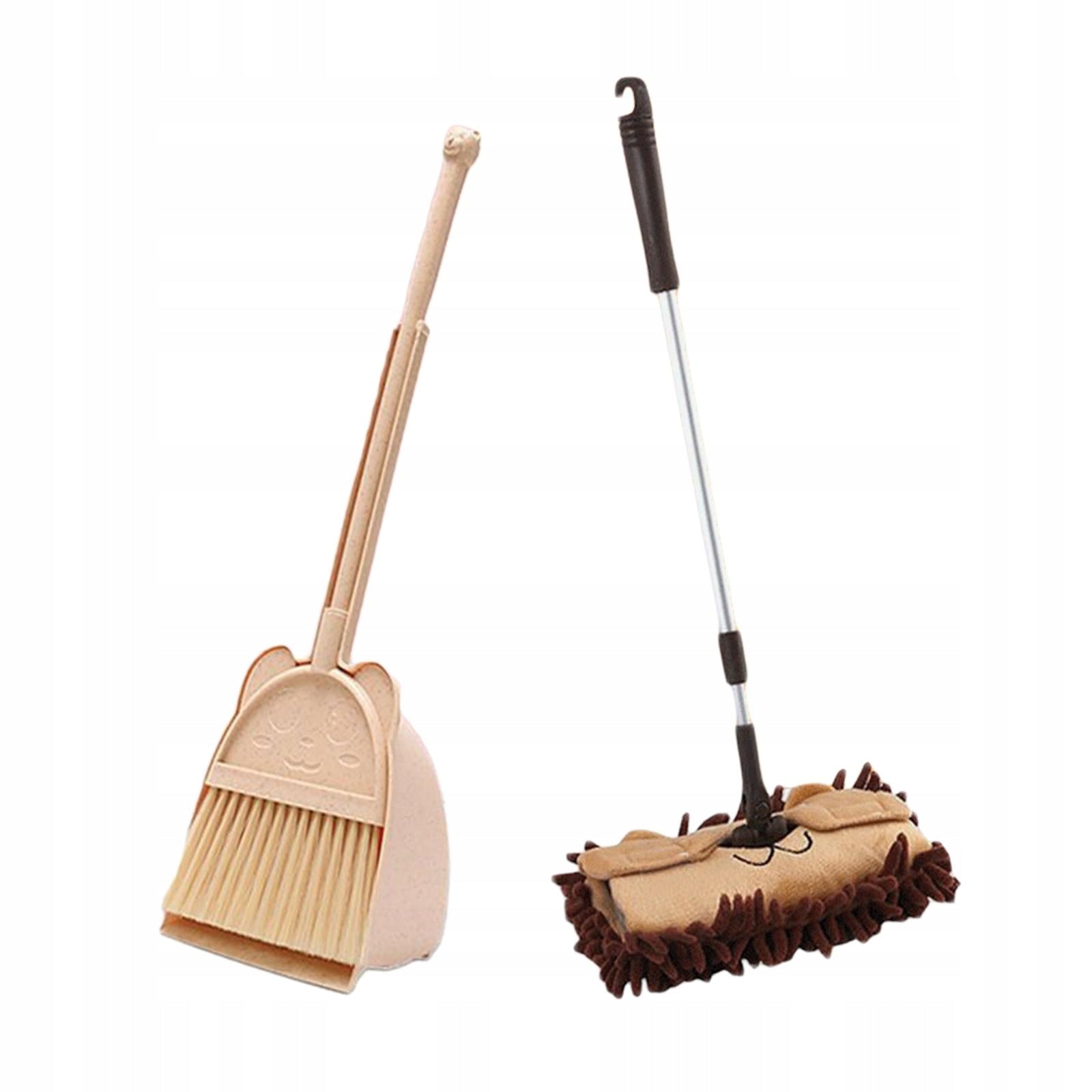 Children's Cleaning Set, Toy Cleaning Set, Miniature And Dustpan, Beige Packaging status original
