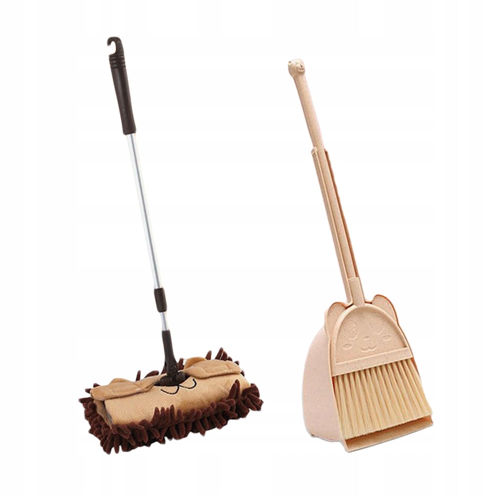 Children's Cleaning Set, Toy Cleaning Set, Miniature And Dustpan, Beige