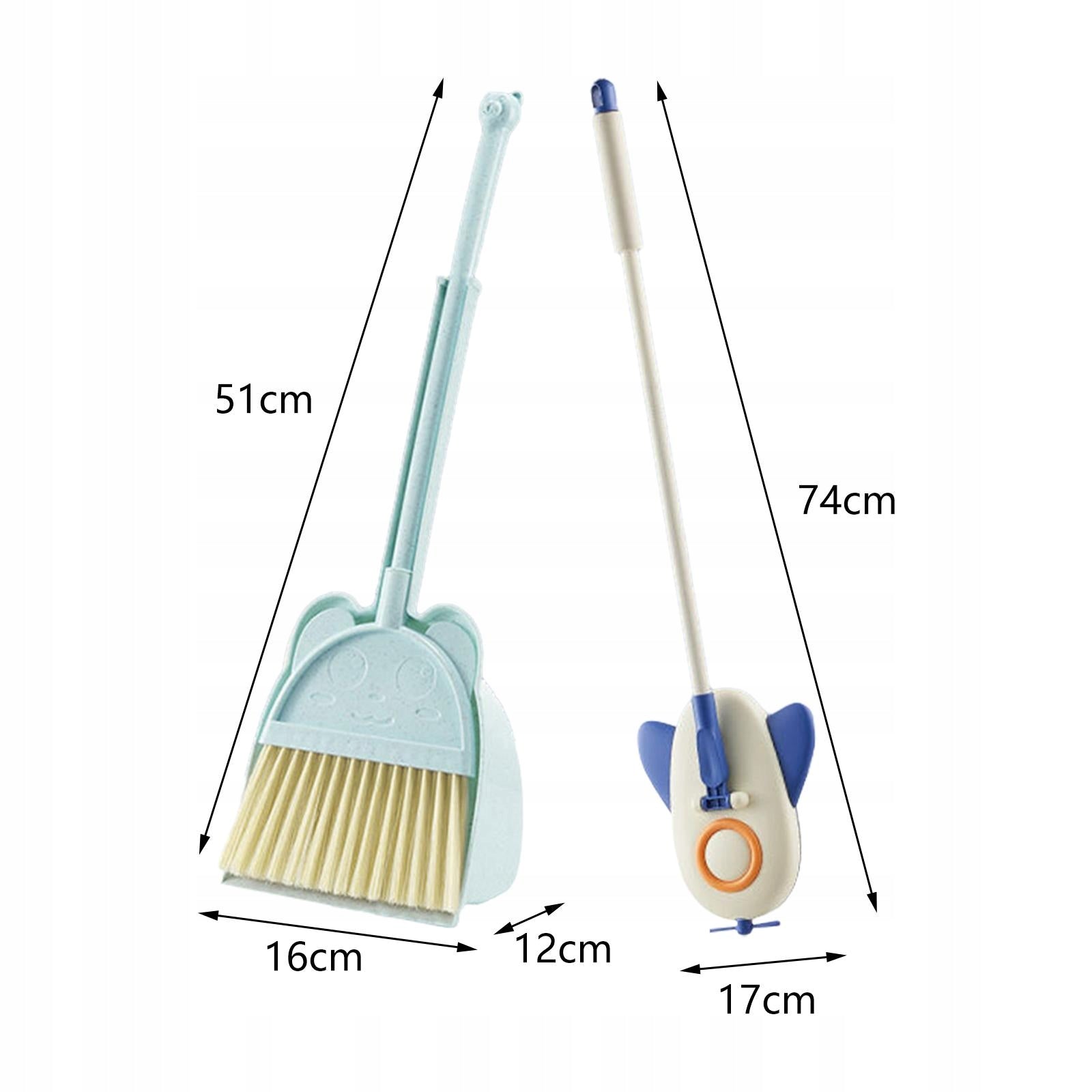 Children Cleaning Broom Dustpan Set Housekeeping Play Set Mini Dustpan Blue Packaging status original