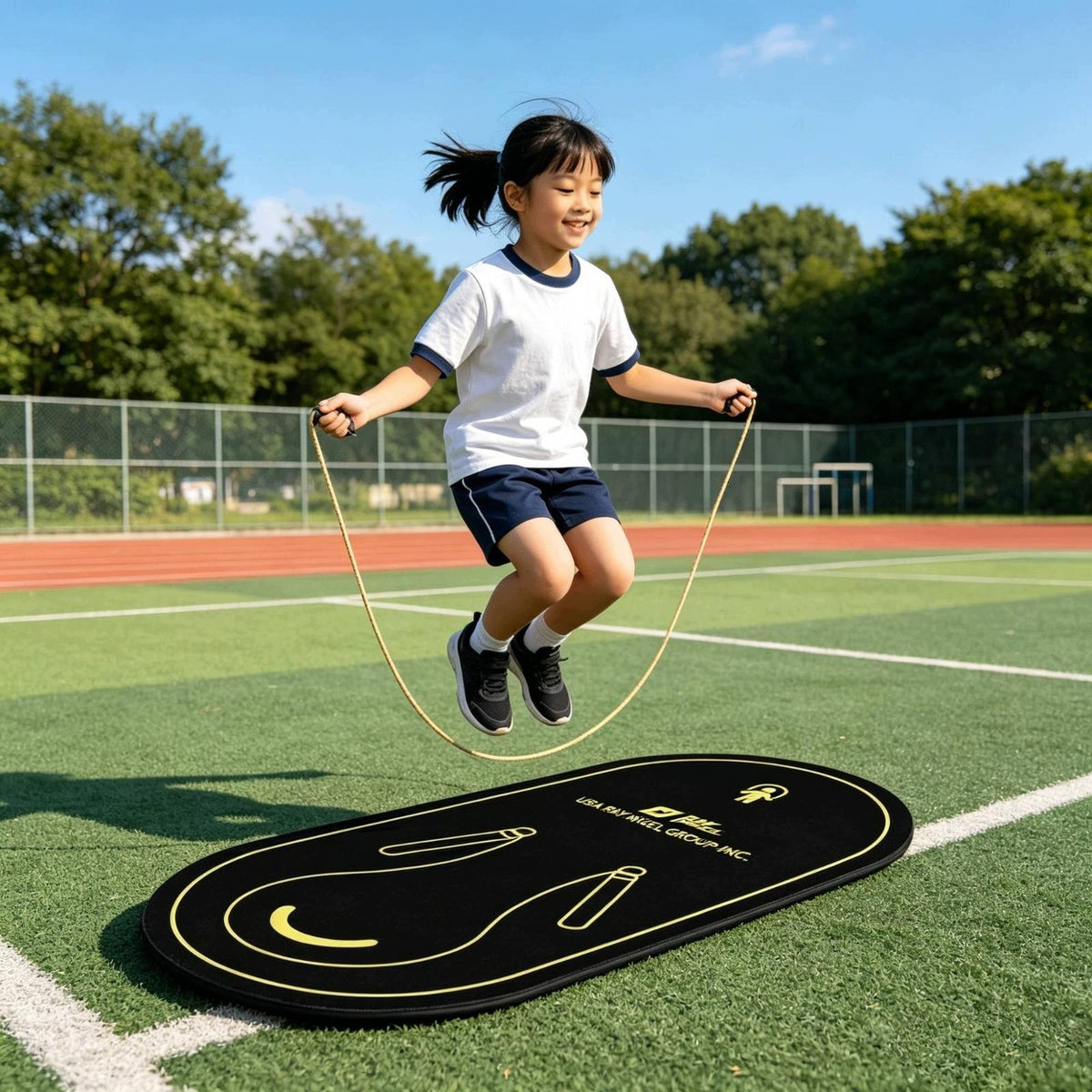Children Jumping Pad Shock Absorption Skipping Rope Mat Non Slip Training Brand no brand
