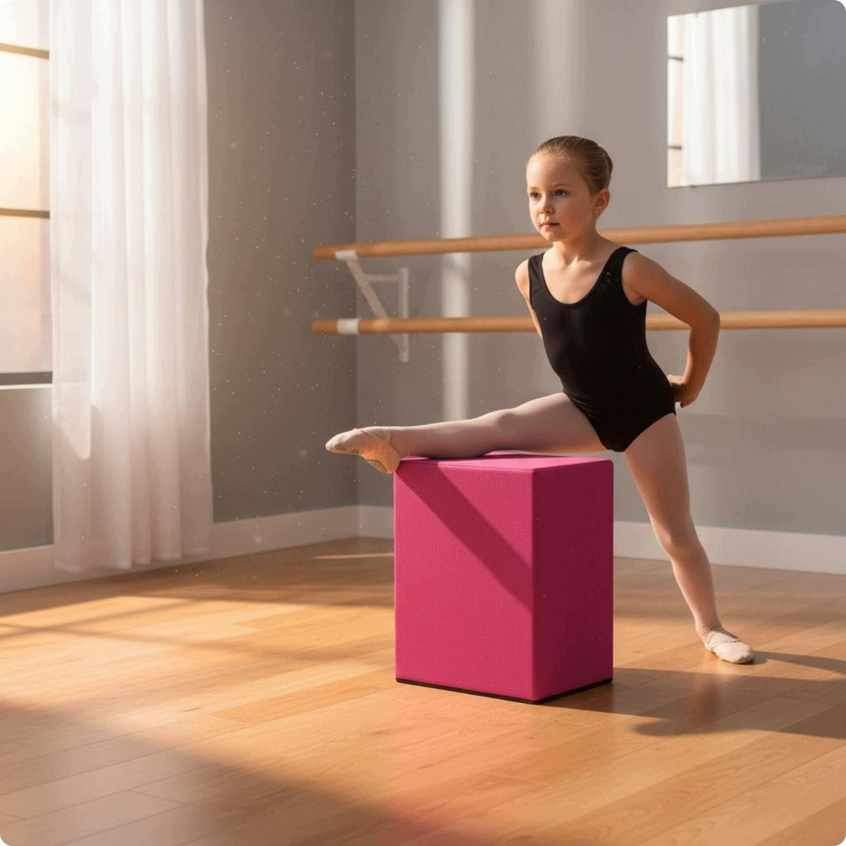 Children Training Bench Canvas Stretch Block for Home Dance Pink 30x40x50 a