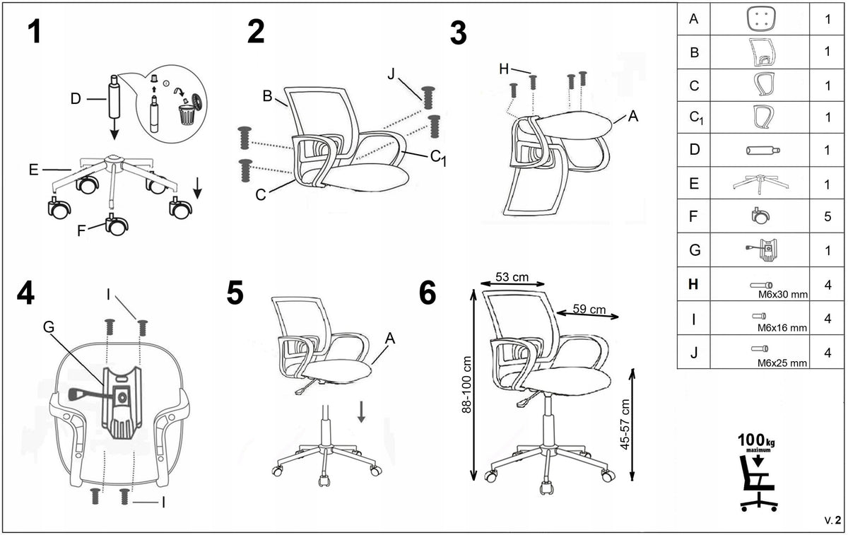 Children's Armchair FLEX White Swivel Desk Fabric Adjustable Medical device no