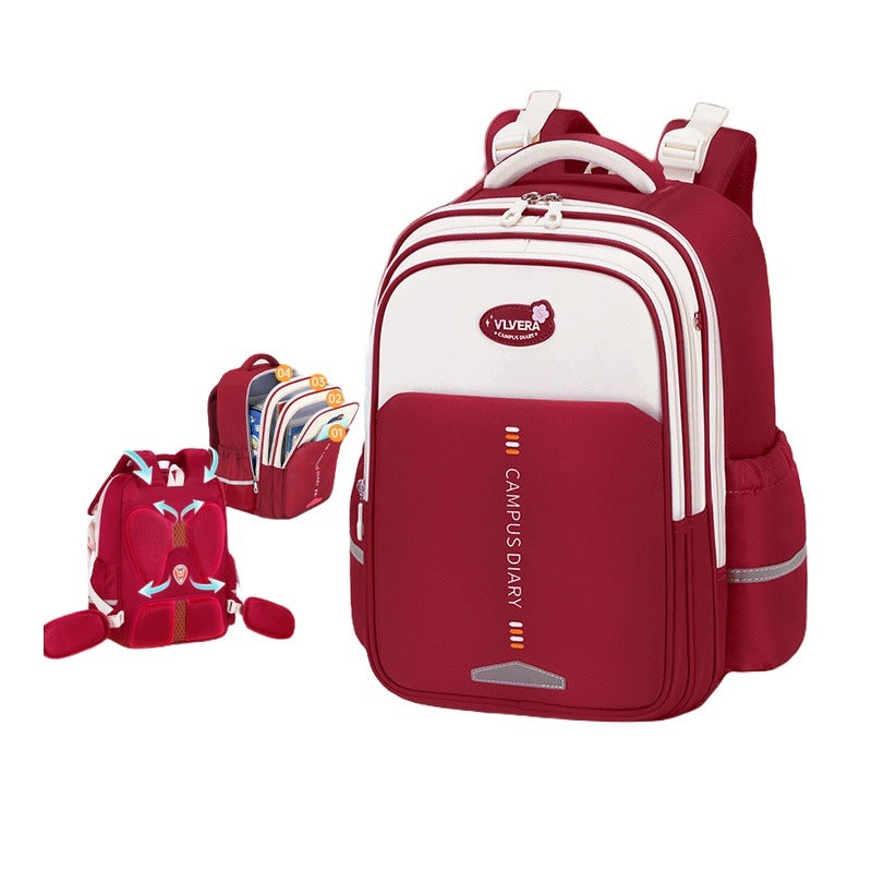 Children's Backpack For Girls Primary School Red Large