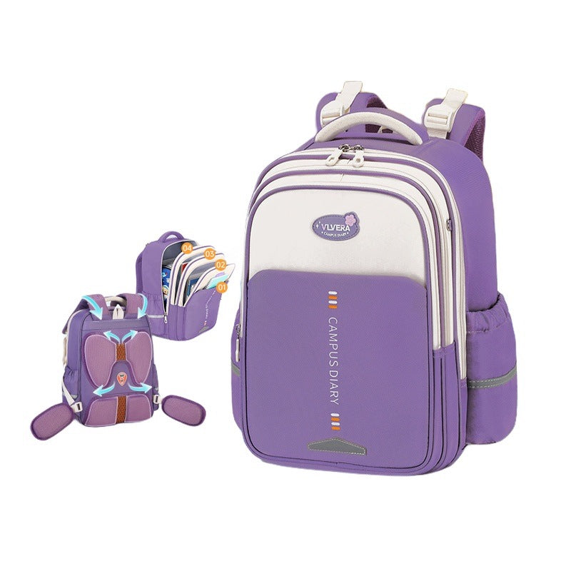 Children's Backpack For Girls School Gentle Purple Small Capacity