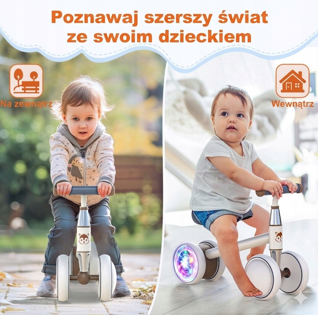 Children's Balance Bike 1-3 Years Glowing Wheels Ride-On Lightweight Manufacturer code BC100L