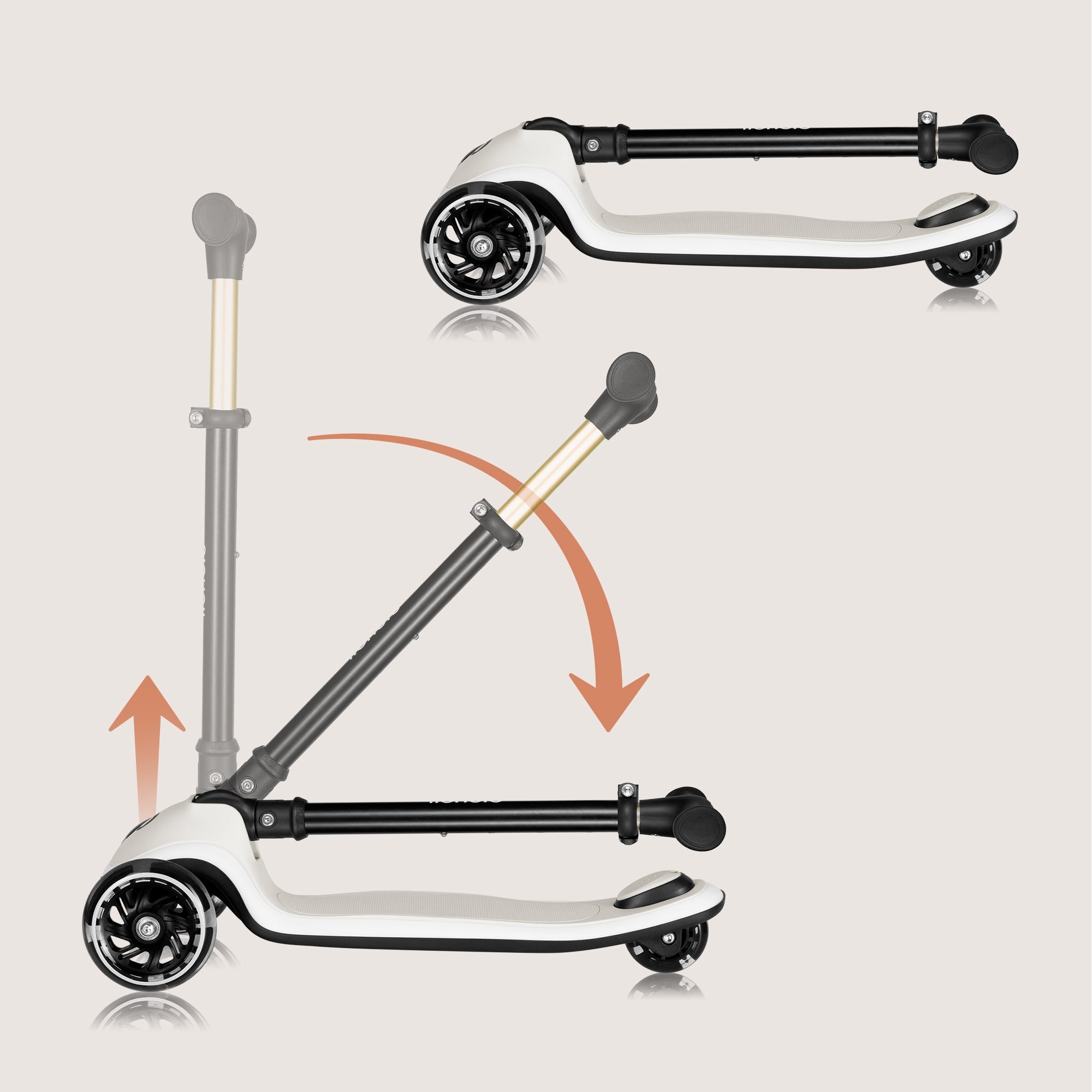 Children's Balance Tricycle Scooter LED Folding Up to 50kg Lionelo Mey Brake yes