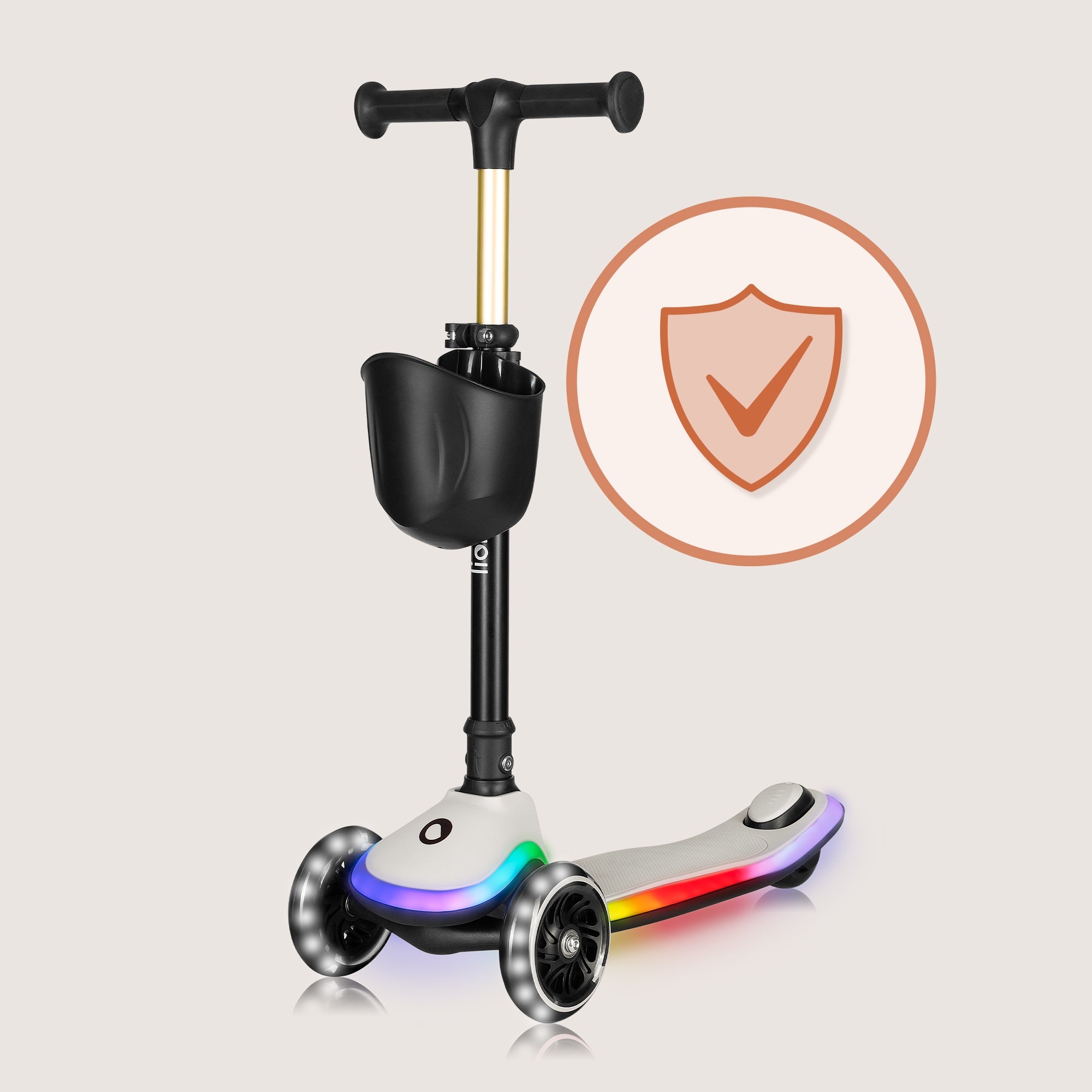 Children's Balance Tricycle Scooter LED Folding Up to 50kg Lionelo Mey Manufacturer code LO-MEY BEIGE SAND