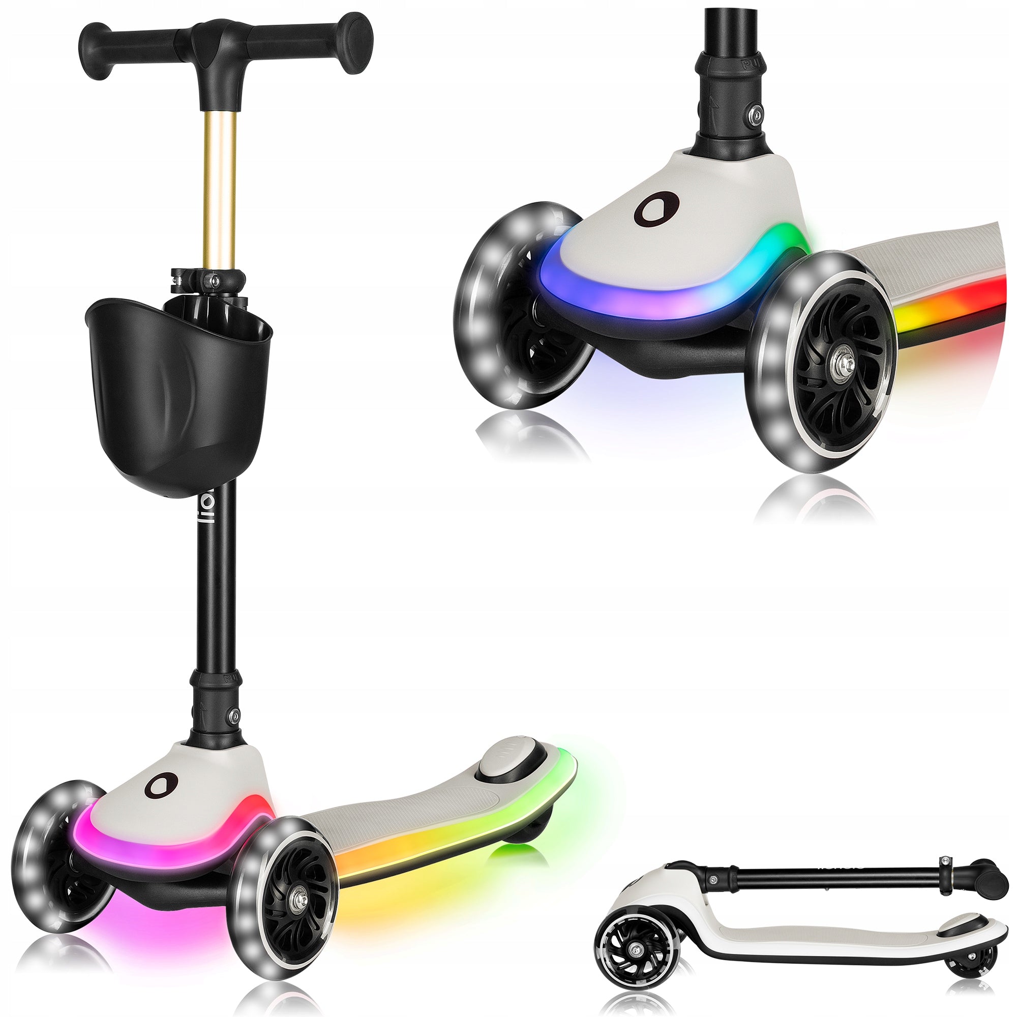 Children's Balance Tricycle Scooter LED Folding Up to 50kg Lionelo Mey
