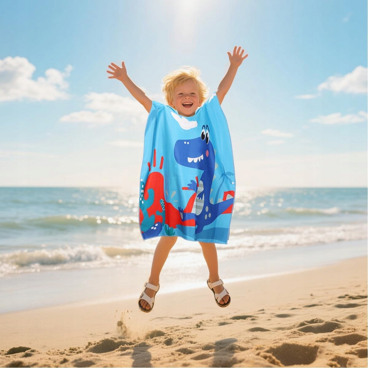 Children's Beach Poncho Bath with Hood Dino Pool Towel Brand no brand