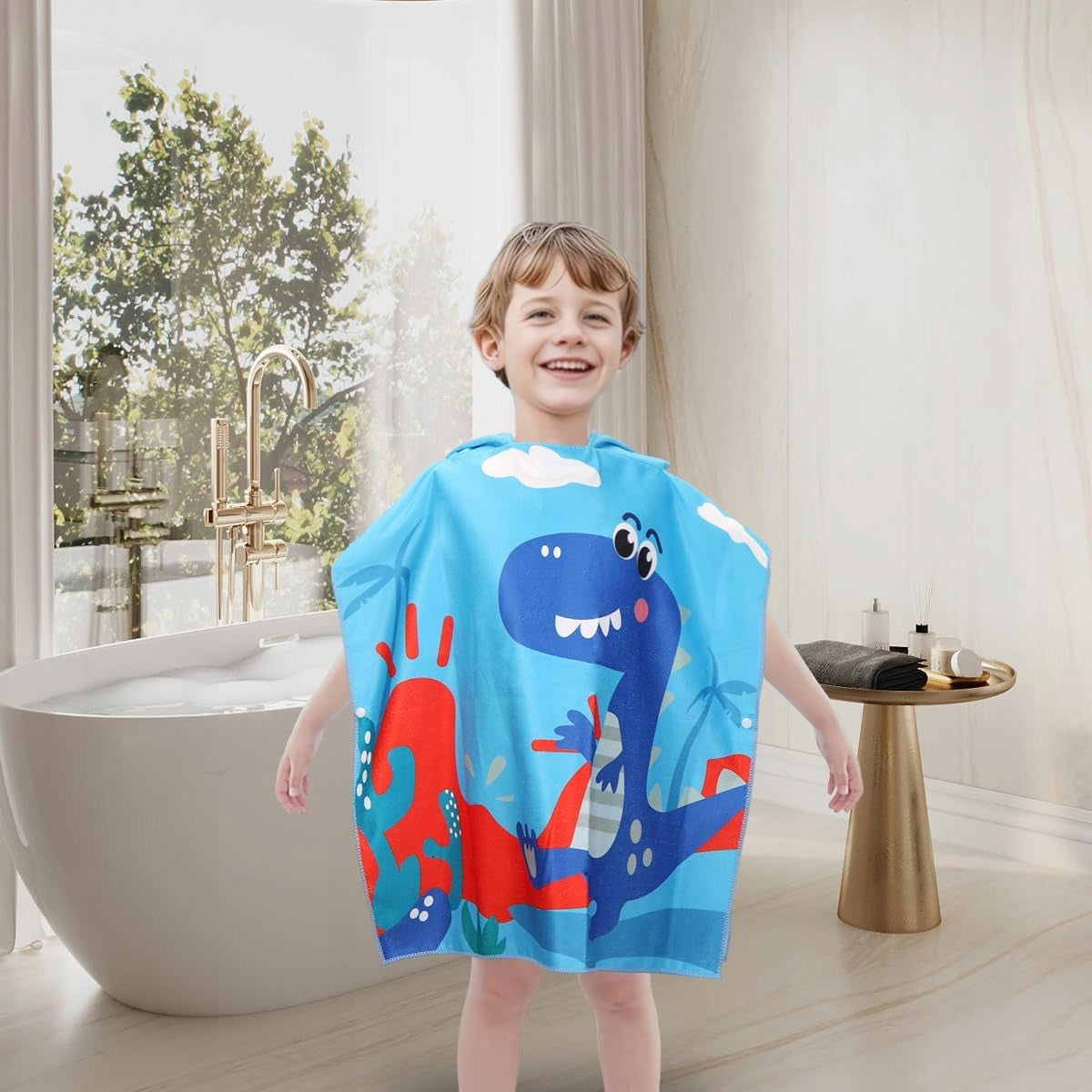 Children's Beach Poncho Bath with Hood Dino Pool Towel Manufacturer code ZR202410-9