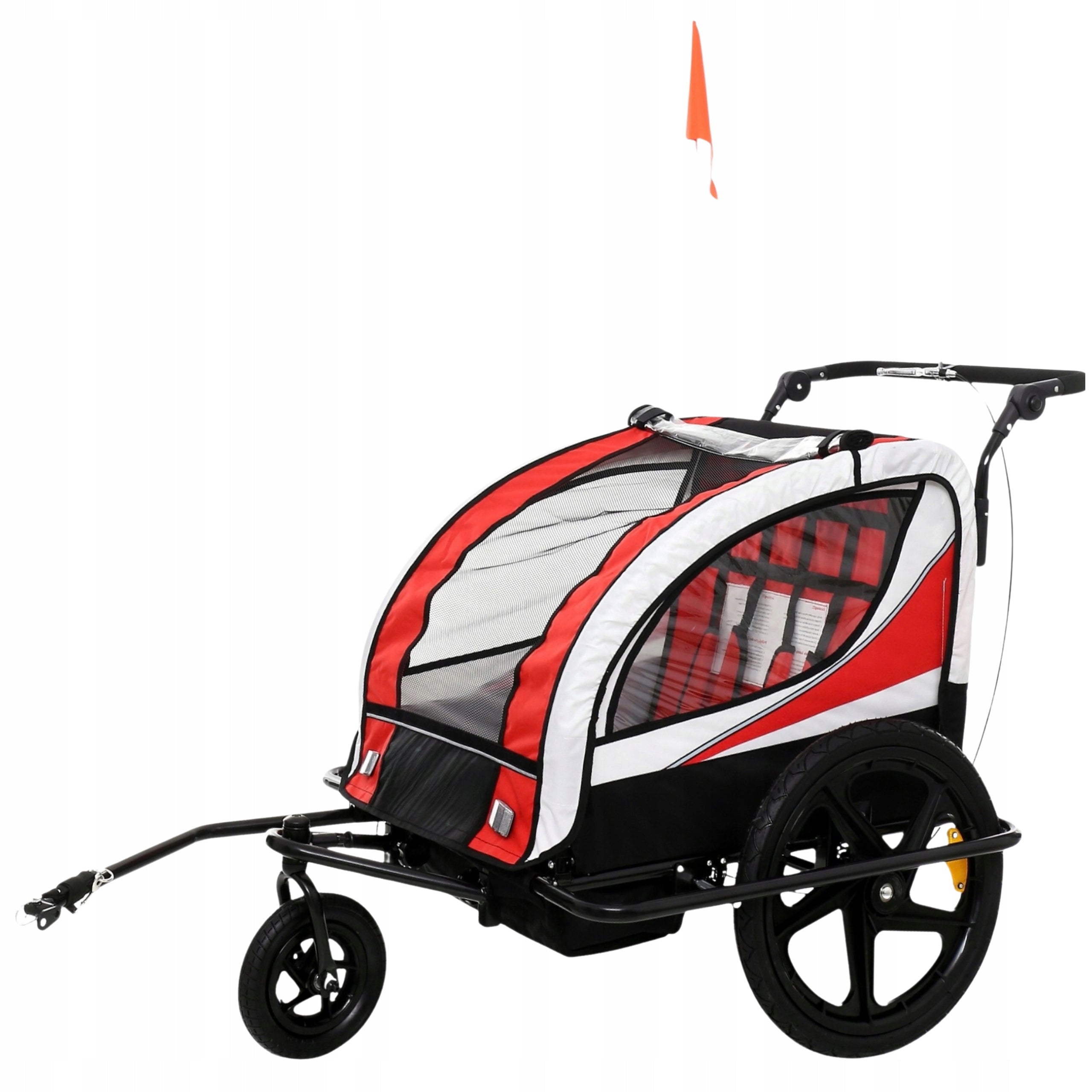 Children's Bicycle Trailer Shock Absorber Adjustable Red-White-Black