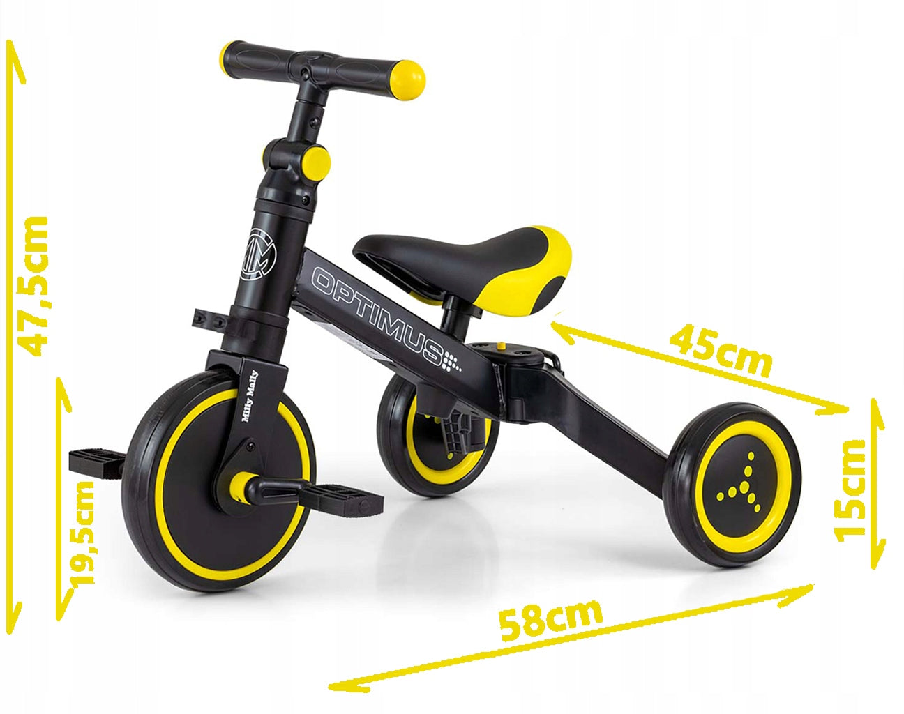Children's Bike for Year Tricycle 4in1 - Gift for 2 Year Old Brand Milly Mally