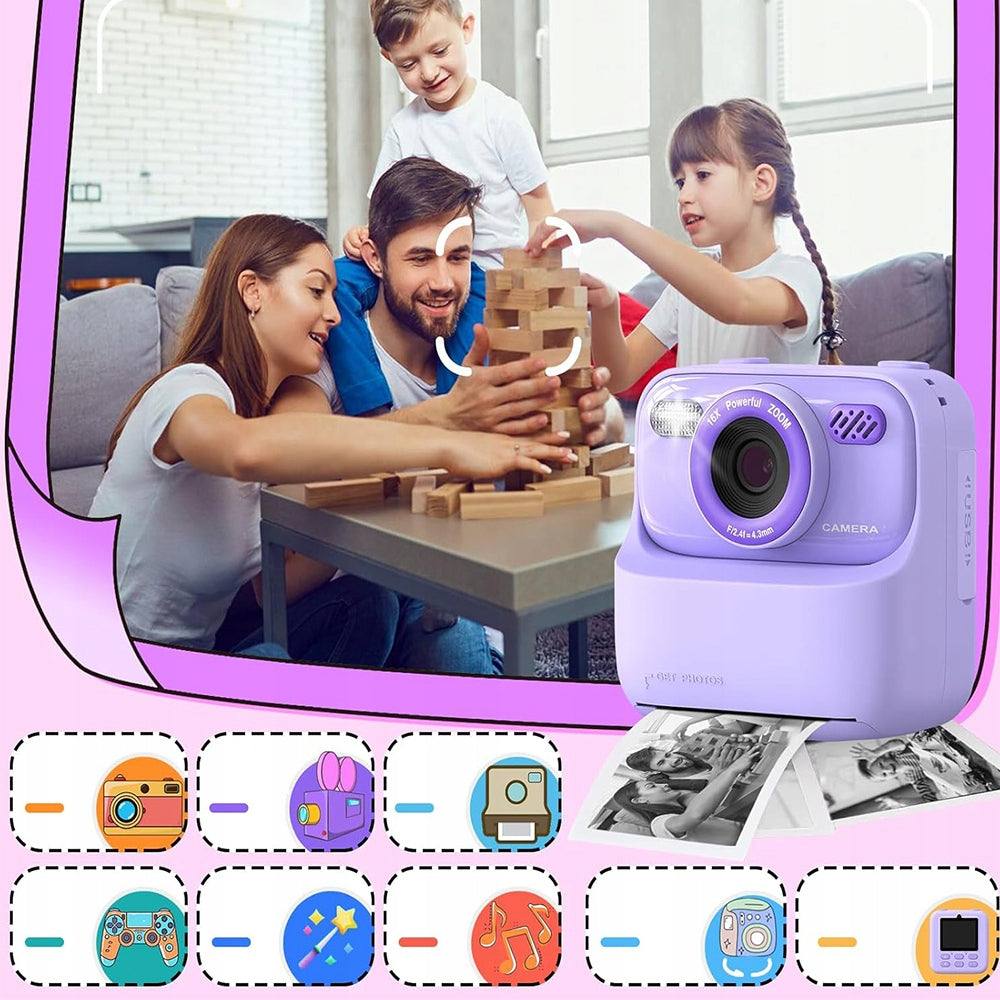 Children's Camera 2,4" INSTANT THERMAL PRINTER 32GB Brand Bedee