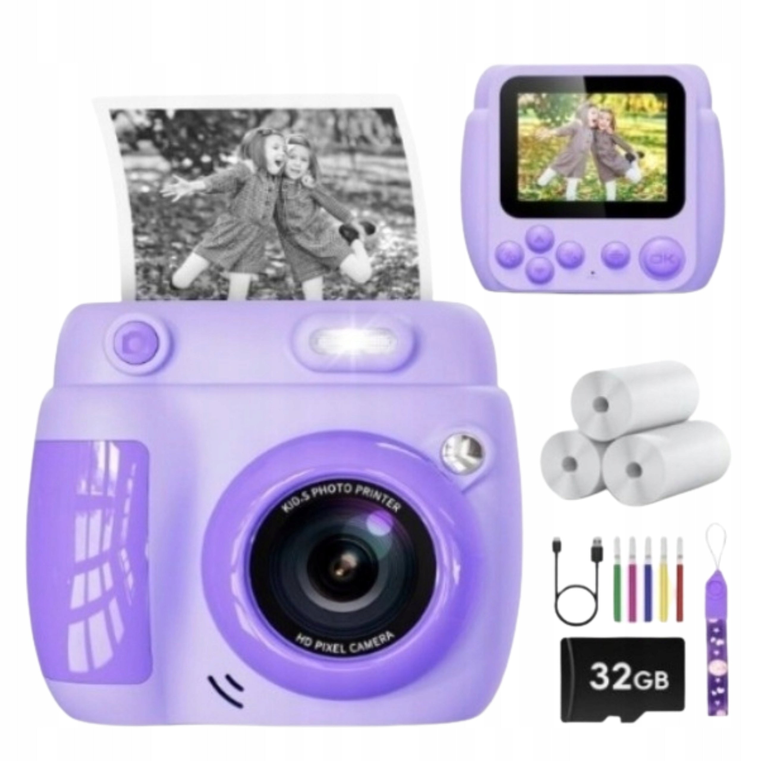 Children's Camera Instant Full HD Photo Printer + 32GB Card