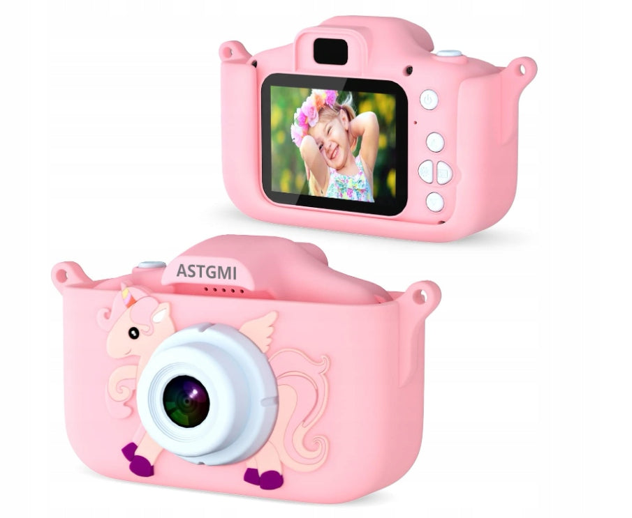 Children's Camera Silicone C3 Pro Camera 2" USB Game Filters PINK