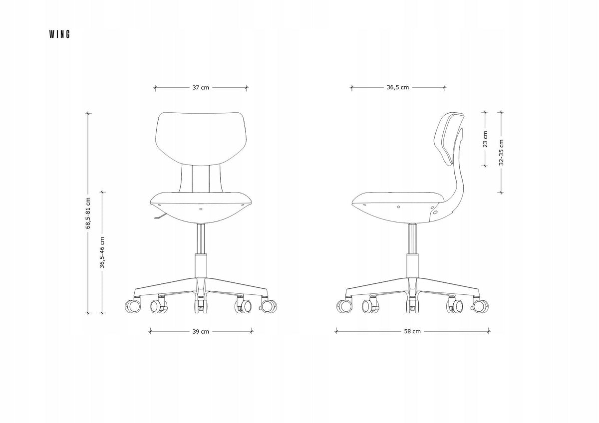 Children's Chair WING Green Desk Chair for Student Adjustable Brand Unique