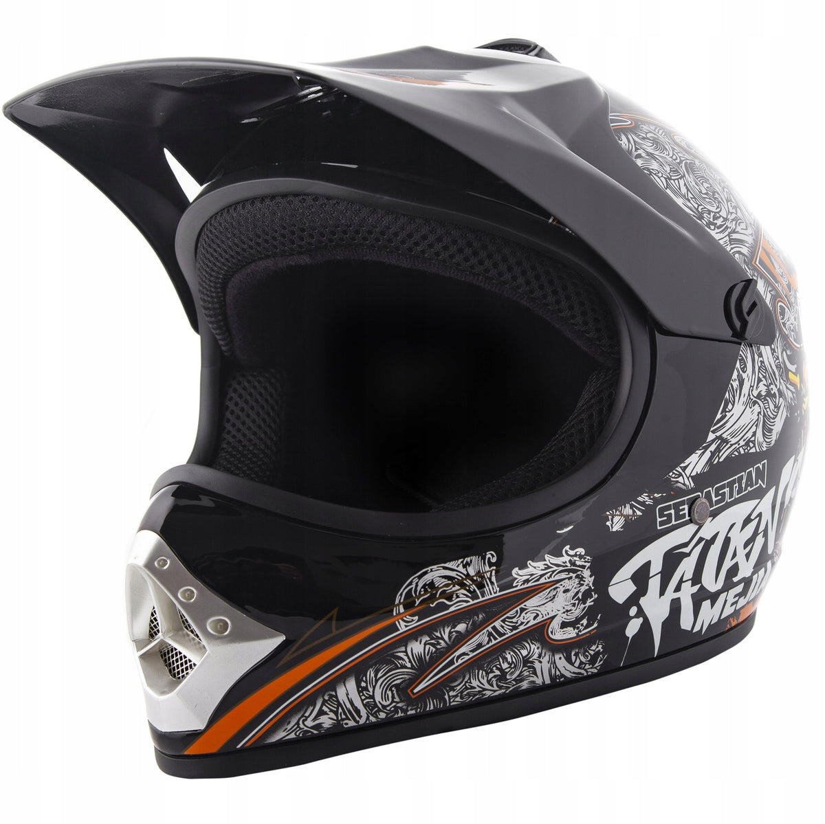 Children's Cross Helmet Goggles and Gloves for Enduro BMX Quad S Black Manufacturer City-Bike
