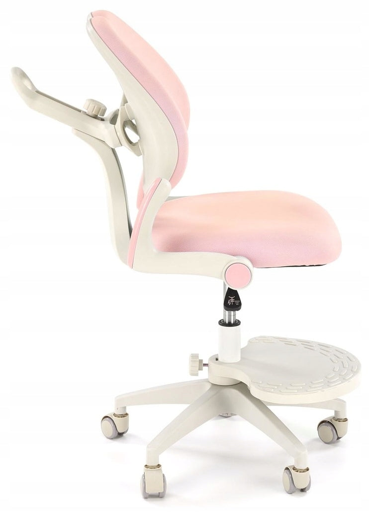 Children's Desk Chair with Footrest Rotating PANCO Pink Fabric Medical device no