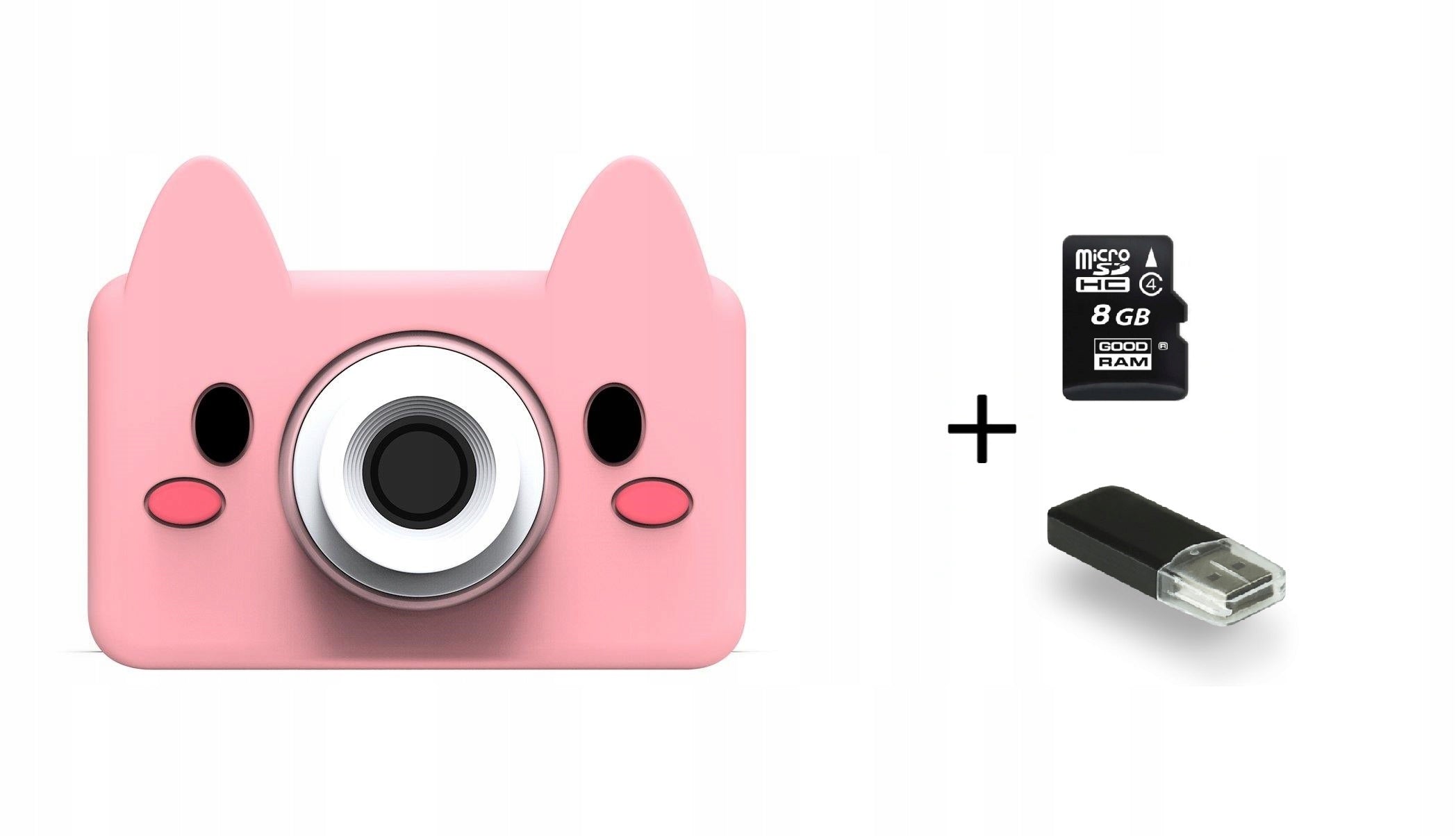 Children's Digital Camera 32Mpix 1080p +Card 32GB Filters Frame Game PIG
