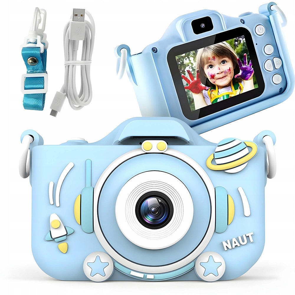 Children's Digital Camera 40MPX Game Camera + Lanyard Blue Astronaut