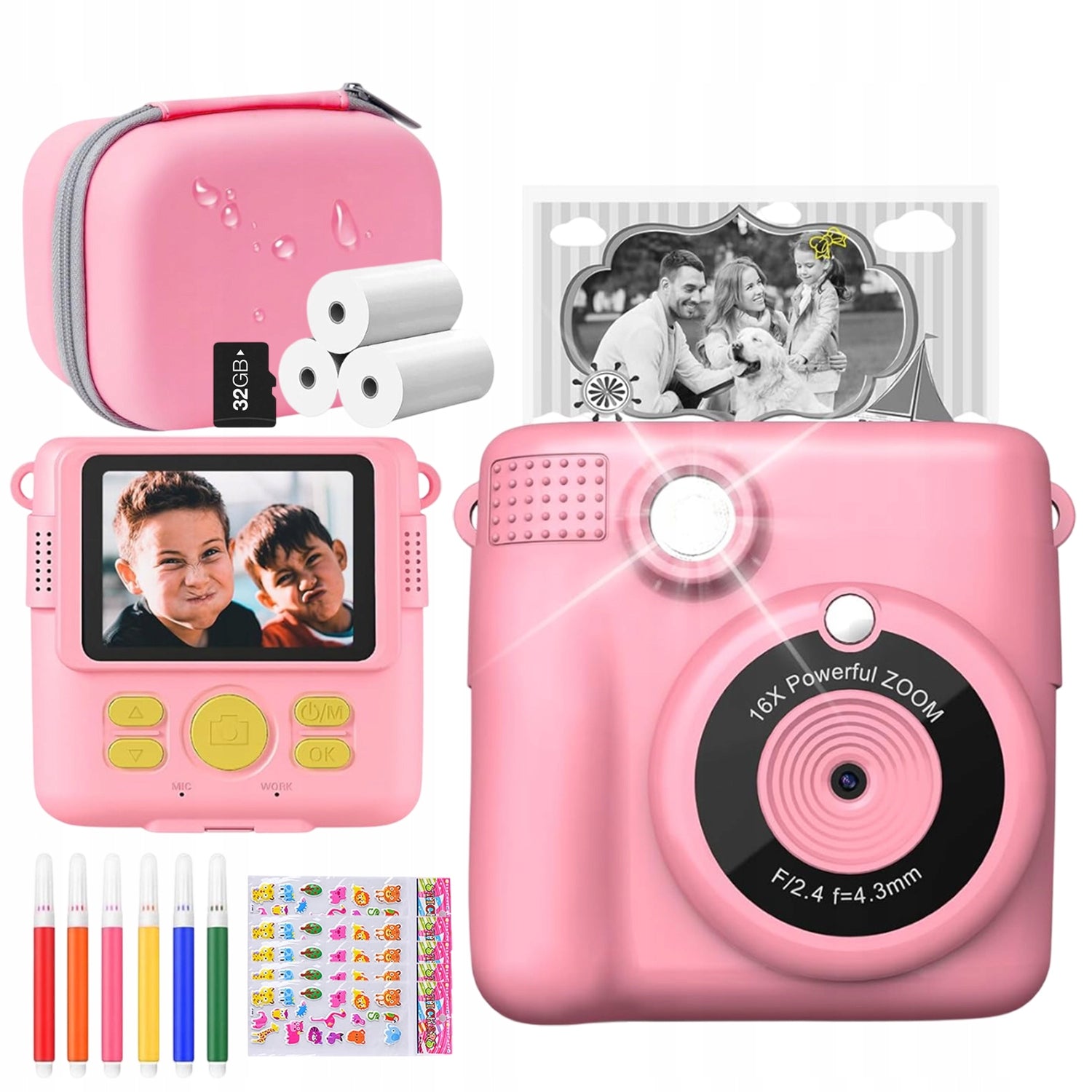 Children's Digital Camera INSTANT with Printer + 3 ROLLS