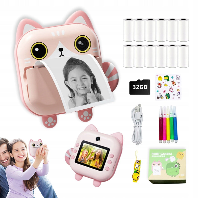 Children's Dual cameras Digital Camera INSTANT with Printer + CARTRIDGES