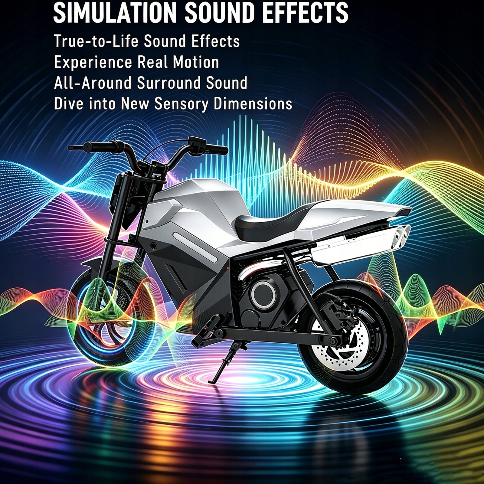Children's Electric Motorcycles 250W 16KM/H 21.6V4AH 12" LED Wheels Silver Manufacturer code MINI-ADV-1