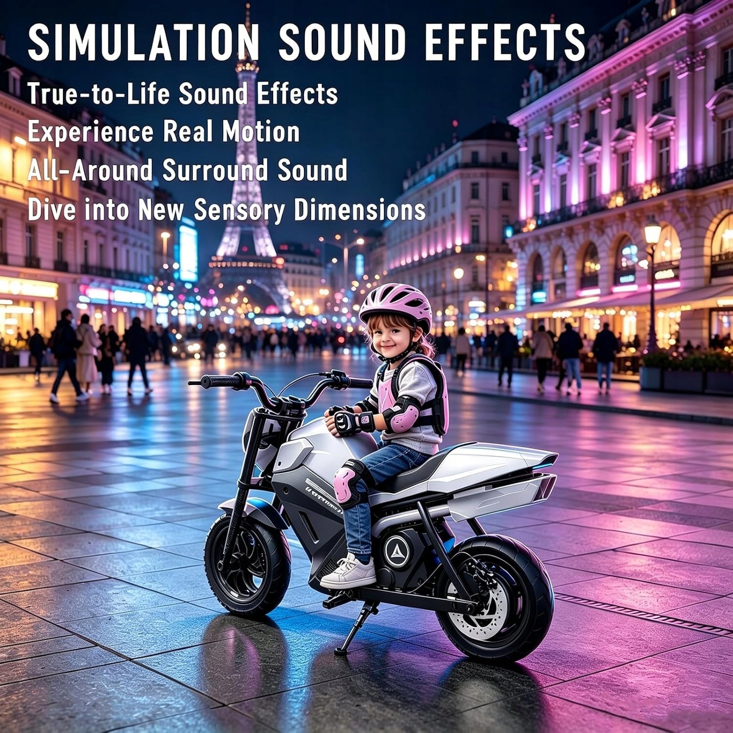 Children's Electric Motorcycles 250W 16KM/H 4AH 12.5" LED Wheels Grey Packaging status original